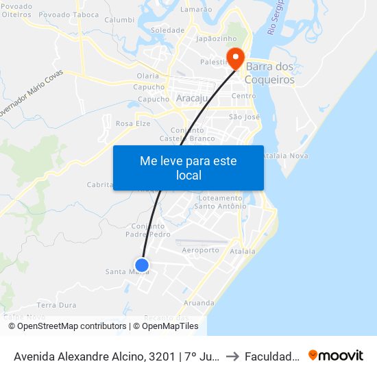 Avenida Alexandre Alcino, 3201 | 7º Juizado Especial De Aracajú to Faculdade Fanese map