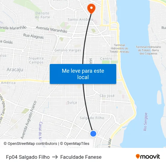 Fp04 Salgado Filho to Faculdade Fanese map