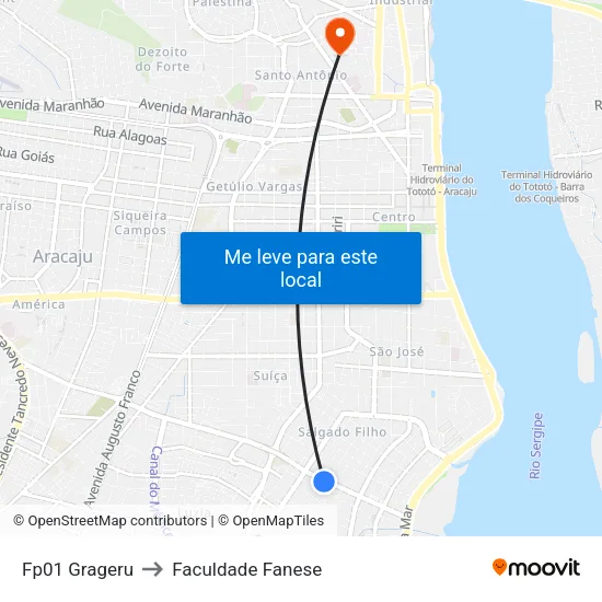 Fp01 Grageru to Faculdade Fanese map