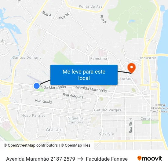 Avenida Maranhão 2187-2579 to Faculdade Fanese map