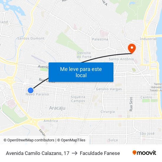 Avenida Camilo Calazans, 17 to Faculdade Fanese map