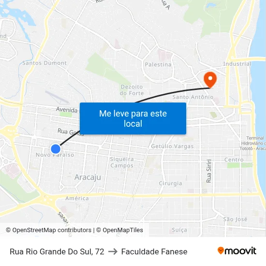 Rua Rio Grande Do Sul, 72 to Faculdade Fanese map