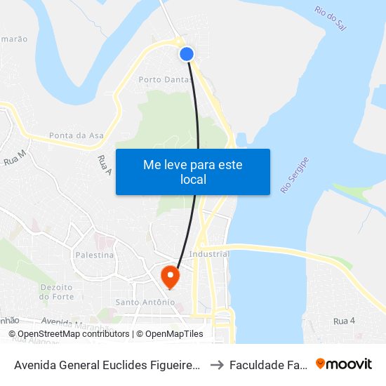 Avenida General Euclides Figueiredo, 2101 to Faculdade Fanese map