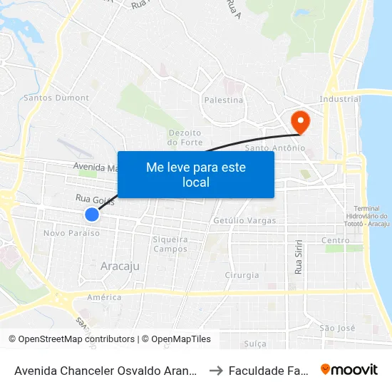 Avenida Chanceler Osvaldo Aranha, 613 to Faculdade Fanese map