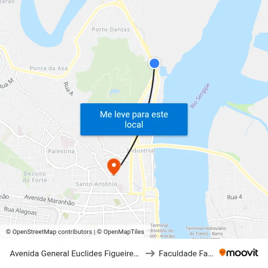 Avenida General Euclides Figueiredo, 1054 to Faculdade Fanese map