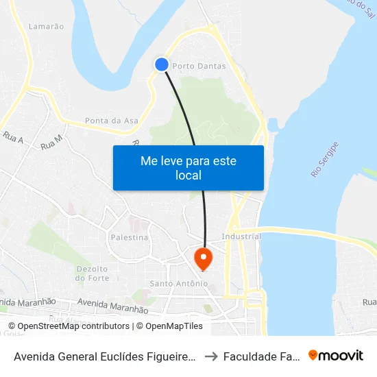 Avenida General Euclídes Figueiredo, 3159 to Faculdade Fanese map
