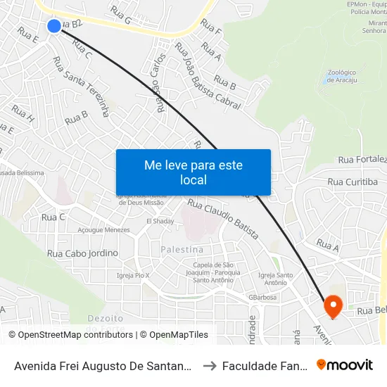 Avenida Frei Augusto De Santana 502 to Faculdade Fanese map
