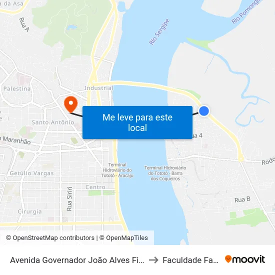 Avenida Governador João Alves Filho, 350 to Faculdade Fanese map