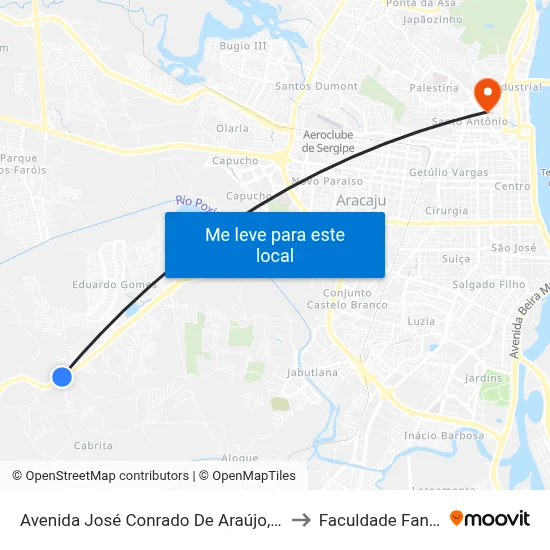 Avenida José Conrado De Araújo, 3380 to Faculdade Fanese map