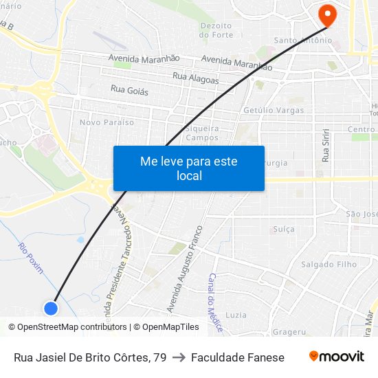 Rua Jasiel De Brito Côrtes, 79 to Faculdade Fanese map