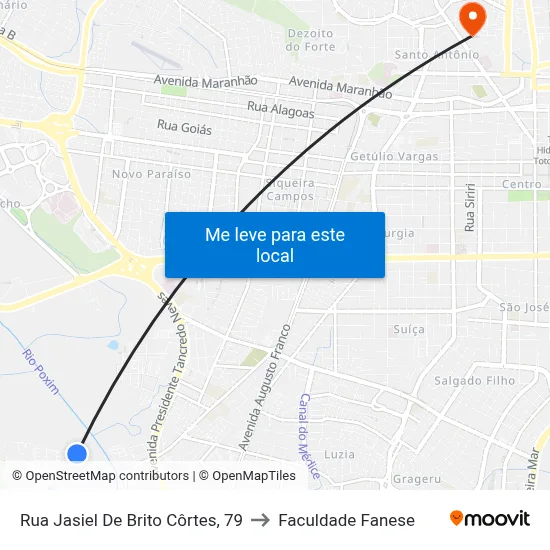 Rua Jasiel De Brito Côrtes, 79 to Faculdade Fanese map