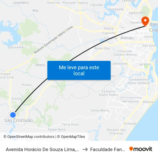 Avenida Horácio De Souza Lima, 128 to Faculdade Fanese map