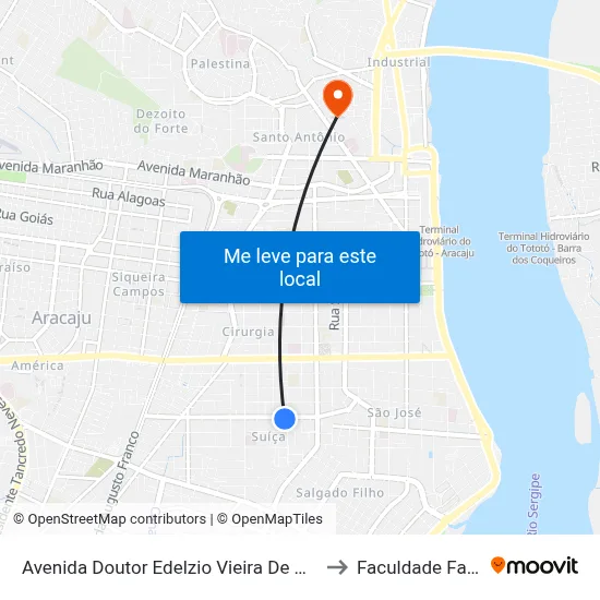 Avenida Doutor Edelzio Vieira De Melo, 585 to Faculdade Fanese map