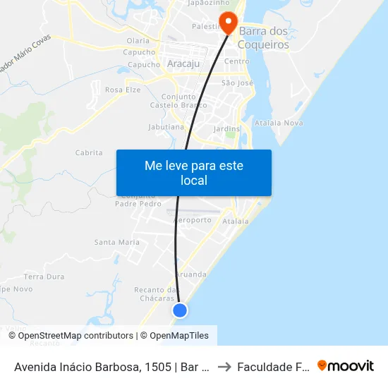 Avenida Inácio Barbosa, 1505 | Bar Caju De Ouro to Faculdade Fanese map