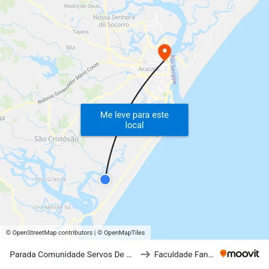 Parada Comunidade Servos De Maria to Faculdade Fanese map