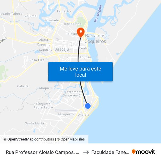 Rua Professor Aloísio Campos, 494 to Faculdade Fanese map