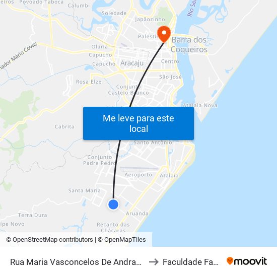 Rua Maria Vasconcelos De Andrade, 410 to Faculdade Fanese map