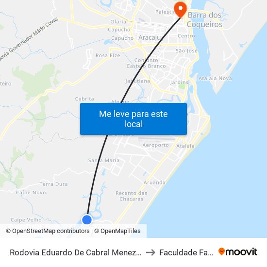 Rodovia Eduardo De Cabral Menezes, 2375 to Faculdade Fanese map