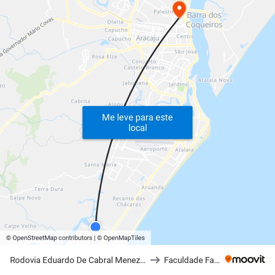 Rodovia Eduardo De Cabral Menezes, 1406 to Faculdade Fanese map