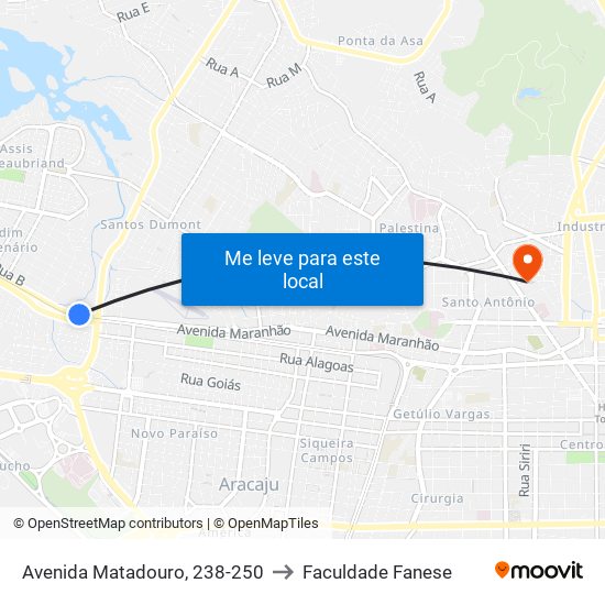 Avenida Matadouro, 238-250 to Faculdade Fanese map