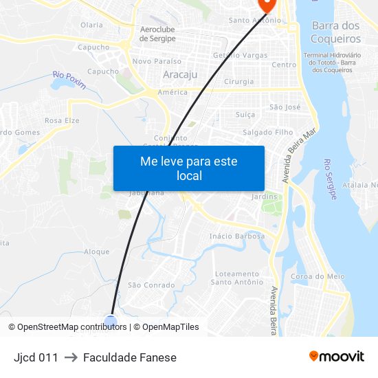 Jjcd 011 to Faculdade Fanese map