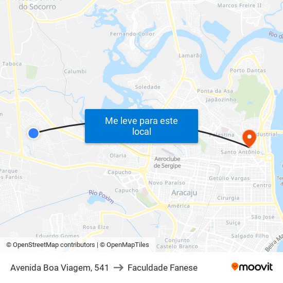 Avenida Boa Viagem, 541 to Faculdade Fanese map