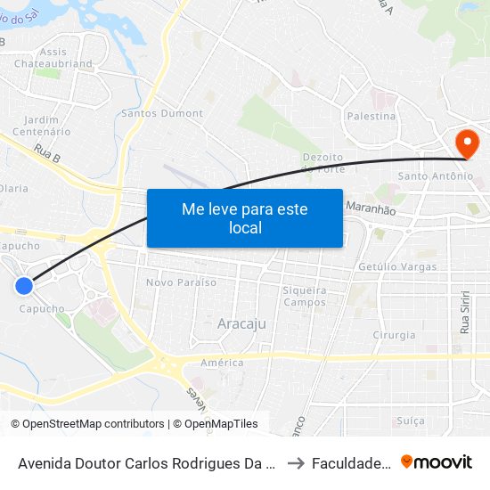 Avenida Doutor Carlos Rodrigues Da Cruz | Justiça Federal to Faculdade Fanese map