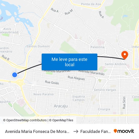 Avenida Maria Fonseca De Moraes, 40 to Faculdade Fanese map