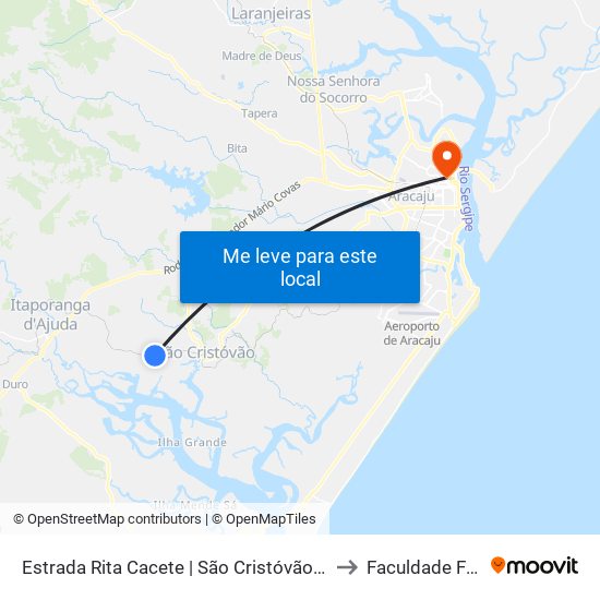 Estrada Rita Cacete | São Cristóvão, 7454-9200 to Faculdade Fanese map