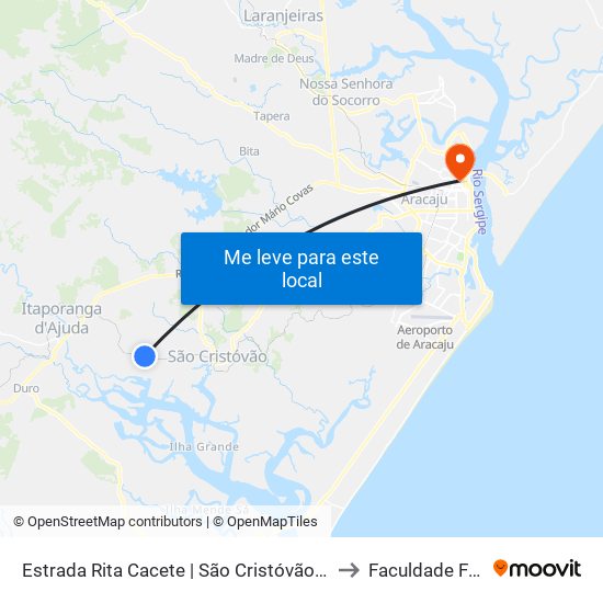 Estrada Rita Cacete | São Cristóvão, 7453-9199 to Faculdade Fanese map