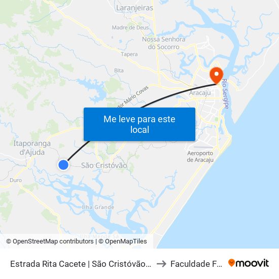 Estrada Rita Cacete | São Cristóvão, 7453-7767 to Faculdade Fanese map