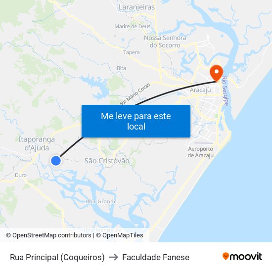 Rua Principal (Coqueiros) to Faculdade Fanese map