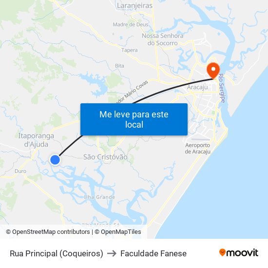 Rua Principal (Coqueiros) to Faculdade Fanese map
