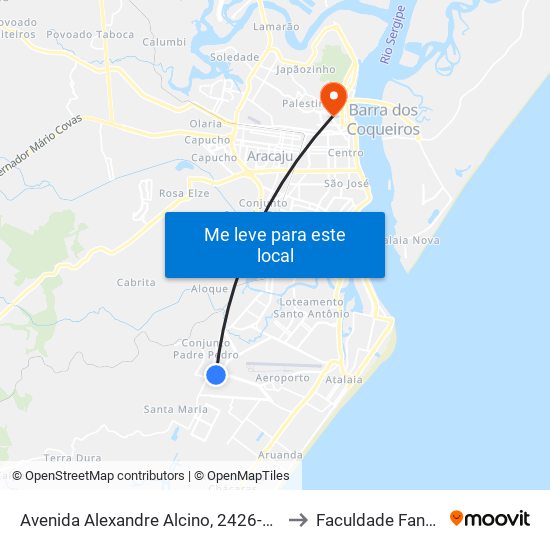 Avenida Alexandre Alcino, 2426-2428 to Faculdade Fanese map