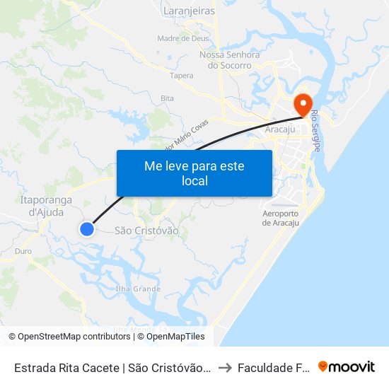 Estrada Rita Cacete | São Cristóvão, 8794-9200 to Faculdade Fanese map