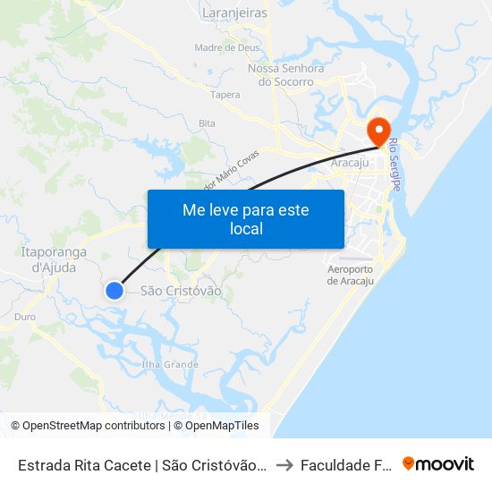 Estrada Rita Cacete | São Cristóvão, 7454-8674 to Faculdade Fanese map