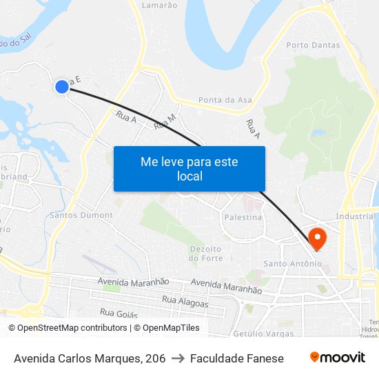 Avenida Carlos Marques, 206 to Faculdade Fanese map