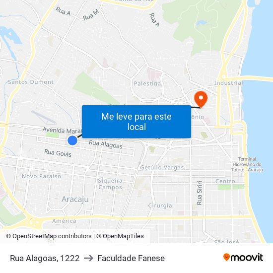 Rua Alagoas, 1222 to Faculdade Fanese map