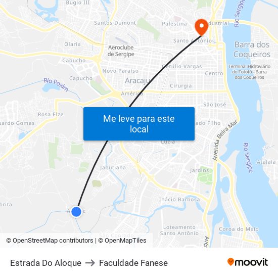 Estrada Do Aloque to Faculdade Fanese map