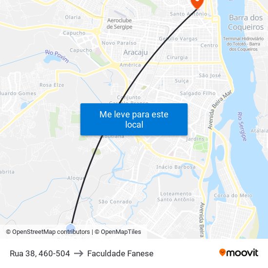 Rua 38, 460-504 to Faculdade Fanese map