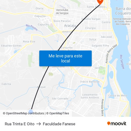 Rua Trinta E Oito to Faculdade Fanese map