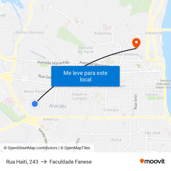 Rua Haiti, 243 to Faculdade Fanese map