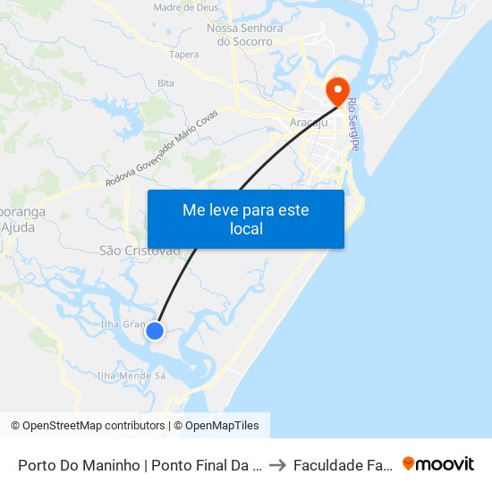 Porto Do Maninho | Ponto Final Da Pedreira to Faculdade Fanese map
