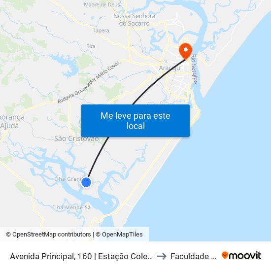 Avenida Principal, 160 | Estação Coletora Da Petrobras to Faculdade Fanese map