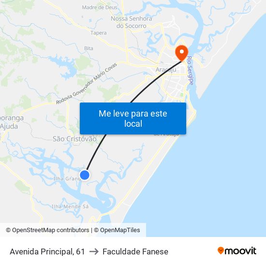 Avenida Principal, 61 to Faculdade Fanese map