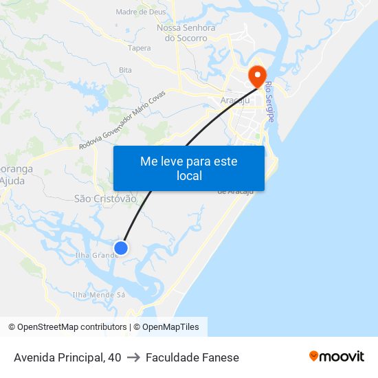 Avenida Principal, 40 to Faculdade Fanese map