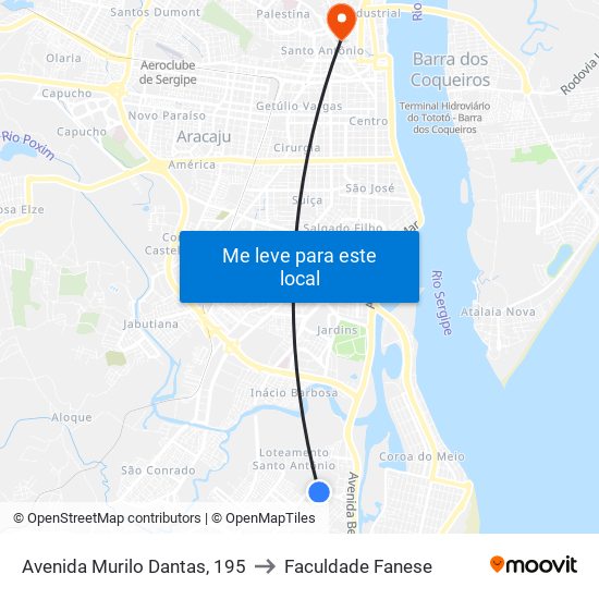 Avenida Murilo Dantas, 195 to Faculdade Fanese map