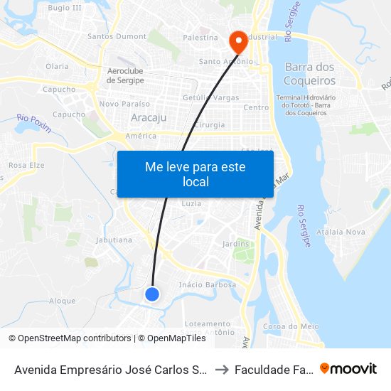 Avenida Empresário José Carlos Silva, 5082 to Faculdade Fanese map