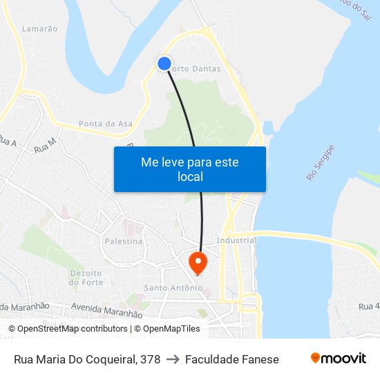 Rua Maria Do Coqueiral, 378 to Faculdade Fanese map