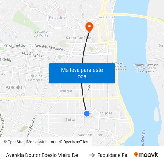 Avenida Doutor Edesio Vieira De Melo, 183 to Faculdade Fanese map